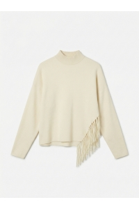 Vero Moda VMMAGPIE LS HIGHNECK FRINGE PULLOVE: birch