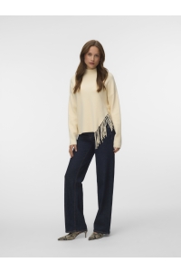 Vero Moda VMMAGPIE LS HIGHNECK FRINGE PULLOVE: birch