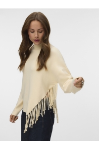 Vero Moda VMMAGPIE LS HIGHNECK FRINGE PULLOVE: birch