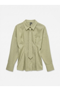 Vero Moda VMBRIAR LS TIE SHIRT WVN EXP split pea/black