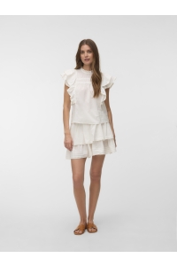 Vero Moda VMELIX LAYERED SHORT SKIRT WVN snow white