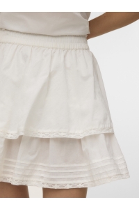 Vero Moda VMELIX LAYERED SHORT SKIRT WVN snow white