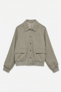 Vero Moda VMBESTIE LS CHECK BOMBER LCS silver mink/brown check bestie c
