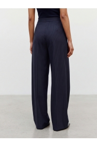 Vero Moda VMALINA MW WIDE PLEATED PANT VIP navy blazer/white pinstripe as s