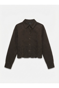 Vero Moda VMCKATHY LS LACE CUT SHIRT WVN EXP : chocolate torte
