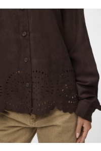 Vero Moda VMCKATHY LS LACE CUT SHIRT WVN EXP : chocolate torte