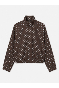 Vero Moda VMKAYLA HIGH NECK JACKET EXP chocolate brown/blue dots