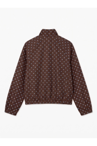 Vero Moda VMKAYLA HIGH NECK JACKET EXP chocolate brown/blue dots