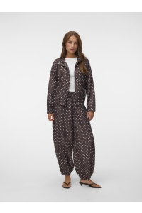 Vero Moda VMKAYLA HIGH NECK JACKET EXP chocolate brown/blue dots