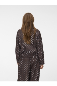 Vero Moda VMKAYLA HIGH NECK JACKET EXP chocolate brown/blue dots