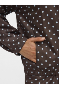 Vero Moda VMKAYLA HIGH NECK JACKET EXP chocolate brown/blue dots