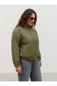 Vero Moda VMCKAYLA HIGH NECK JACKET EXP CUR sphagnum/birch dots