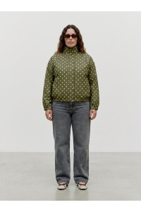 Vero Moda VMCKAYLA HIGH NECK JACKET EXP CUR sphagnum/birch dots