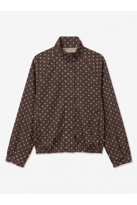 Vero Moda VMCKAYLA HIGH NECK JACKET EXP CUR chocolate brown/blue dots