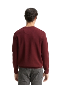 Tom Tailor Group Structured crewneck knit bordeaux melange