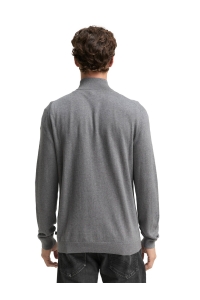 Tom Tailor Group Cotton Knitted Troyer donker grijs