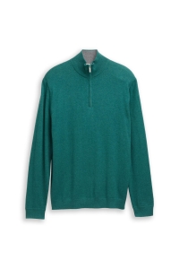 Tom Tailor Group Cotton Knitted Troyer groen