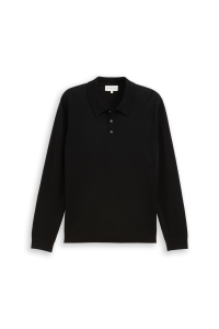 Tom Tailor Group Merino Wool Knit Polo black