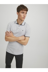 JJEPAULOS POLO SS NOOS light grey melange/slim fit - me