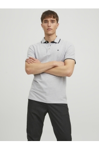 JJEPAULOS POLO SS NOOS light grey melange/slim fit - me