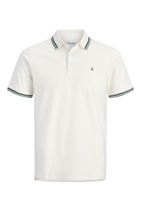 JJEPAULOS POLO SS NOOS cloud dancer/play 1/verdant gree