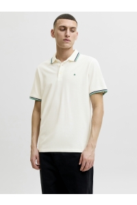 JJEPAULOS POLO SS NOOS cloud dancer/play 1/verdant gree