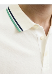 JJEPAULOS POLO SS NOOS cloud dancer/play 1/verdant gree