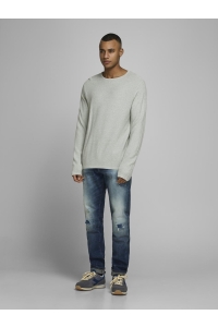 JJERON KNIT CREW NECK STS lily pad/twisted with jet stream