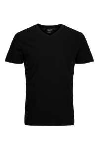 JJEORGANIC BASIC TEE SS V-NECK NOOS black