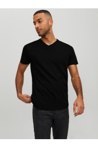 JJEORGANIC BASIC TEE SS V-NECK NOOS black