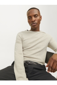 JJEHILL KNIT CREW NECK NOOS oatmeal/melange