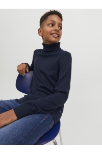 jack en jones boys JJEEMIL KNIT ROLL NECK STS JR navy blazer