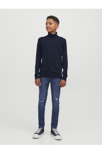 jack en jones boys JJEEMIL KNIT ROLL NECK STS JR navy blazer