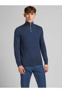 JJEEMIL KNIT HALF ZIP NOOS navy blazer