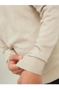 JJEEMIL KNIT HALF ZIP NOOS oatmeal/melange