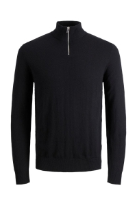 JJEEMIL KNIT HALF ZIP NOOS black