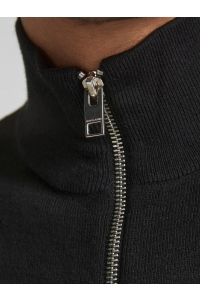 JJEEMIL KNIT HALF ZIP NOOS black