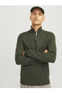 JJEEMIL KNIT HALF ZIP NOOS kombu green