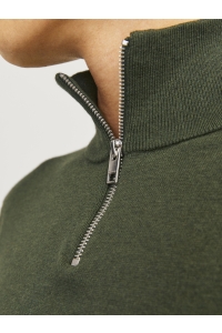 JJEEMIL KNIT HALF ZIP NOOS kombu green