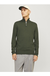 JJEEMIL KNIT HALF ZIP NOOS kombu green