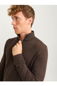 JJEEMIL KNIT HALF ZIP NOOS mulch/twist