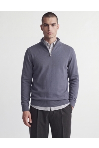 JJEEMIL KNIT HALF ZIP NOOS turbulence