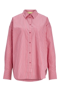 Jack and Jones JXJAMIE LS RELAXED POPLIN SHIRT WVN: cerise/stripe