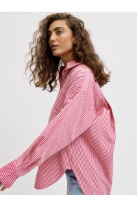 Jack and Jones JXJAMIE LS RELAXED POPLIN SHIRT WVN: cerise/stripe