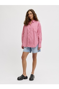 Jack and Jones JXJAMIE LS RELAXED POPLIN SHIRT WVN: cerise/stripe