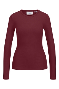JACK&JONES ORIGINALS JXFREYA STR LS RIB TEE JRS NOOS cabernet
