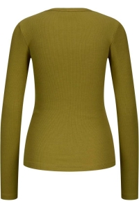 Jack and Jones JXFREYA STR LS RIB TEE JRS NOOS green moss