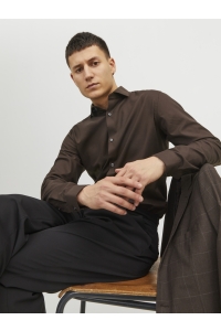JPRBLAPARKER SHIRT L/S NOOS chocolate torte/slim fit
