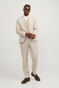 JACK%JONES PREMIUM JPRRIVIERA LINEN BLAZER SLIM FIT SN beige/slim fit