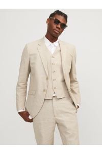 JACK%JONES PREMIUM JPRRIVIERA LINEN BLAZER SLIM FIT SN beige/slim fit